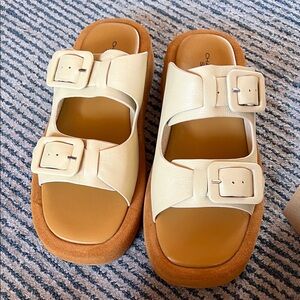 Charlotte Stone Cream and Tan Sandals